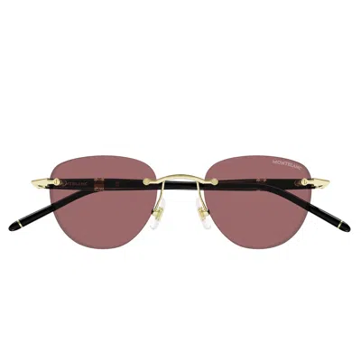 Montblanc Sunglasses Mb0412 S 003 Gold/orange Men In Brown