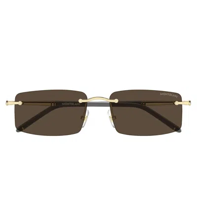 MONTBLANC MONTBLANC SUNGLASSES MB0443 S 005 GOLD/BROWN MEN