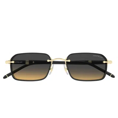 Montblanc Sunglasses Mb0483 S 002 Black/gray Gradient Men In Yellow