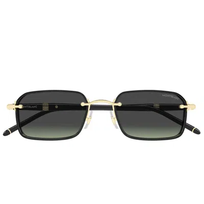 Montblanc Sunglasses Mb0483 S 004 Black/gray Men In Gold