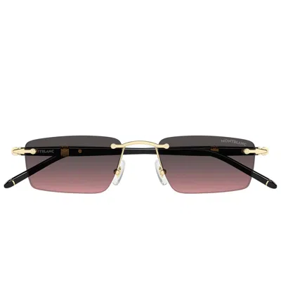 Montblanc Sunglasses Mb0484 S 003 Gold Black/grey Purple Men