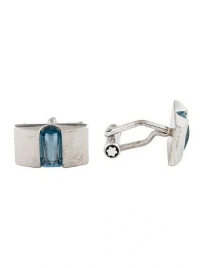 Pre-owned Montblanc Synthetic Spinel Cufflinks In Multi