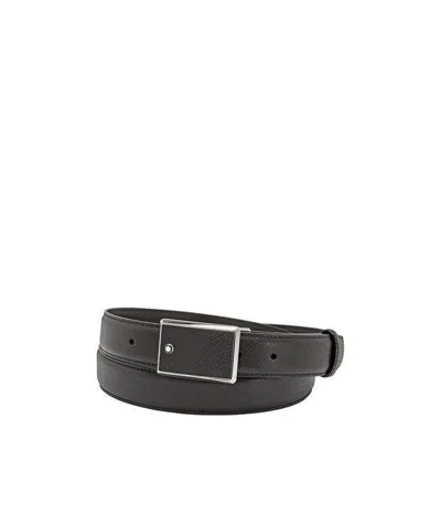 Montblanc Textured Embossed Belt In Black