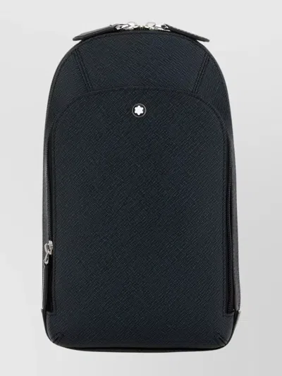 Montblanc Textured Leather Crossbody Messenger Bag In Black