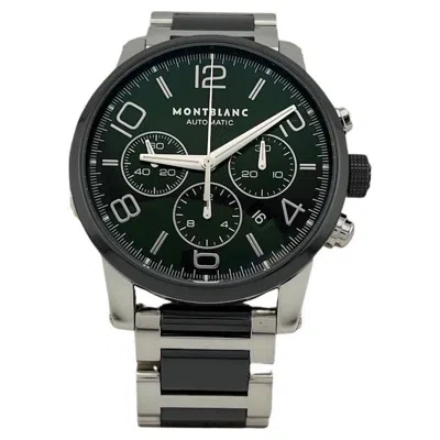 Pre-owned Montblanc Timewalker Chronograph 103094 43mm Steel Black Ceramic Box Paper