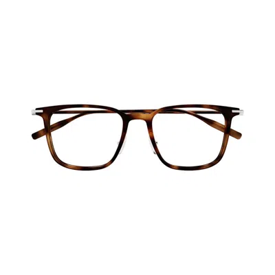 Montblanc Tortoiseshell Acetate Square Eyeglasses In Multi