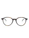 Montblanc Tortoiseshell-effect Round-frame Glasses In Brown