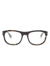 Montblanc Tortoiseshell-effect Round-frame Glasses In Brown