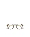 Montblanc Tortoiseshell-effect Round Glasses In Havana Gold Transparent