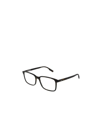 Montblanc Tortoiseshell-effect Square Glasses In Black