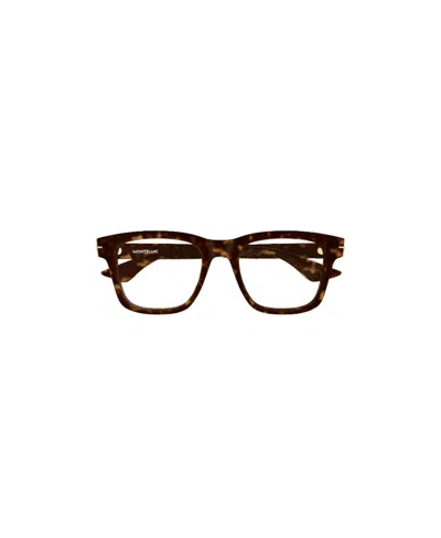 Montblanc Tortoiseshell Logo-arm Glasses In Brown
