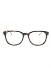 Montblanc Tortoiseshell Rectangle-frame Glasses In Silver