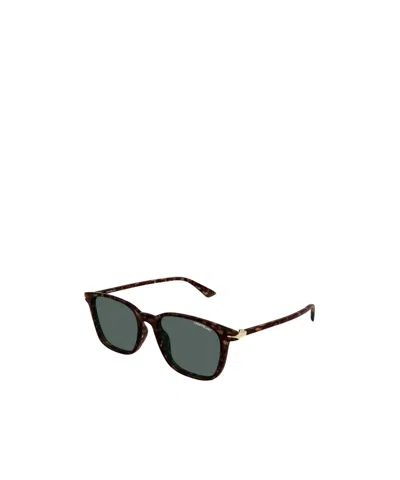 Montblanc Tortoiseshell Square-frame Sunglasses In Brown