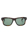 Montblanc Tortoiseshell Square-frame Sunglasses In 褐色