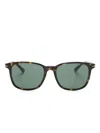 Montblanc Tortoiseshell Square-frame Sunglasses In Brown