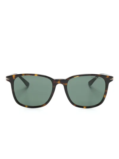 Montblanc Tortoiseshell Square-frame Sunglasses In Brown