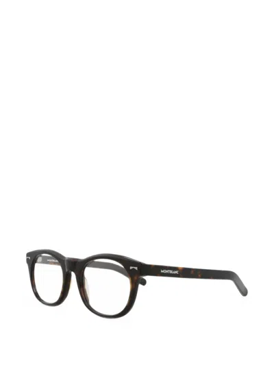 Montblanc Tortoiseshell-effect Glasses In Black