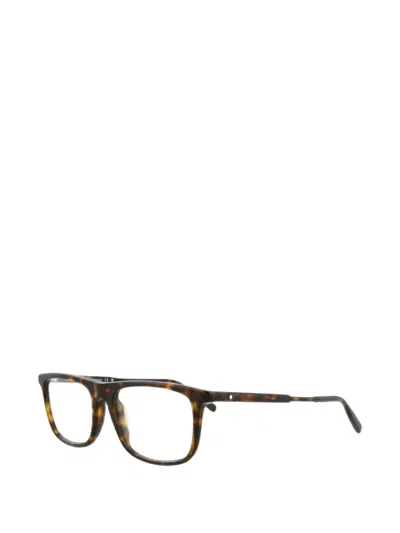 Montblanc Tortoiseshell-effect Rectangle-frame Glasses In Multi