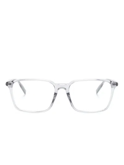 Montblanc Logo-plaque Square-frame Glasses In Neutrals