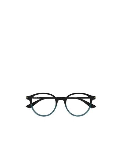 Montblanc Two-tone Round-frame Glasses In Black