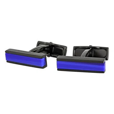 Montblanc Urban Speed Blue Glass Inlay Cufflinks In Multi