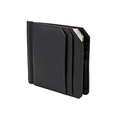 Pre-owned Montblanc Urban Spirit Black Leather Men's Wallet 6cc With Money Clip 124092