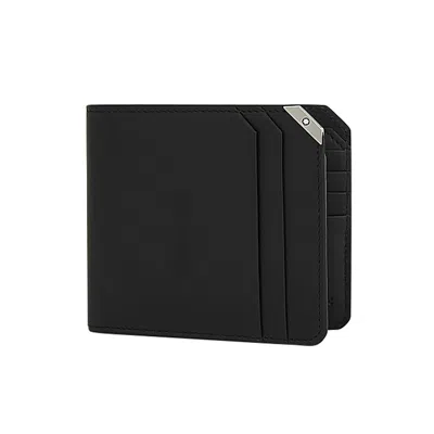 Pre-owned Montblanc Urban Spirit Black Leather Men's Wallet 8cc 124091