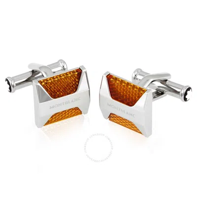 Montblanc Urban Spirit Reflector Cuff Links In Orange/silver Tone