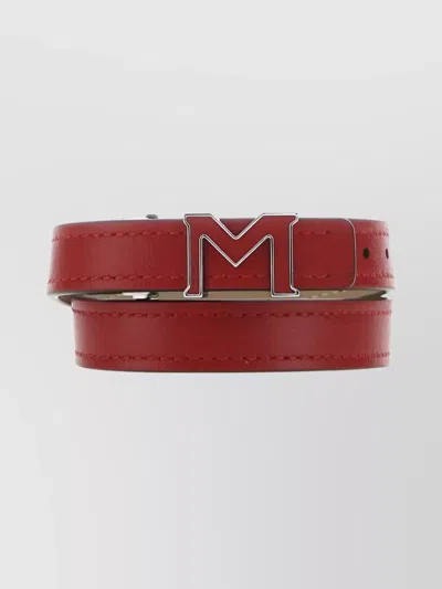 Montblanc Versatile Bracelet With Adjustable Length And Punch Hole Detailing In Burgundy