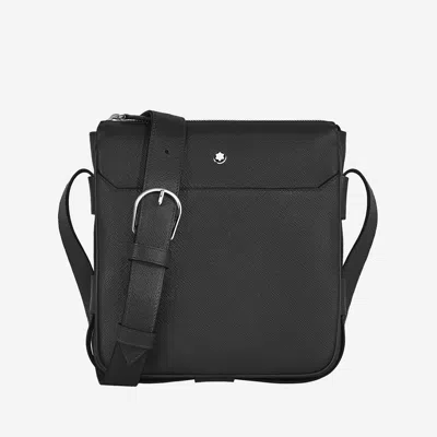 Montblanc Vertical Shoulder Bag In Tailored Leather In Black