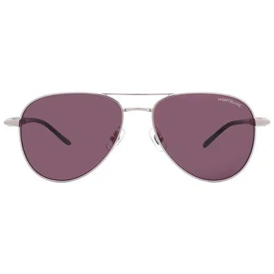 Pre-owned Montblanc Violet Pilot Men's Sunglasses Mb0345s 002 57 Mb0345s 002 57 In Purple