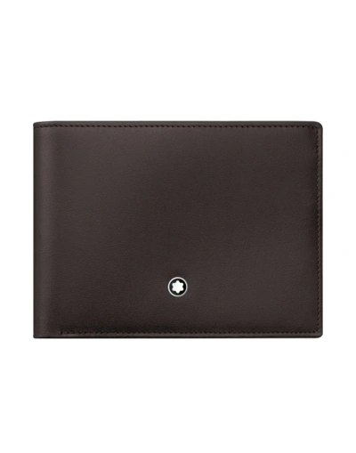 Montblanc Wallet 6cc Man Wallet Dark Brown Size - Cowhide