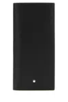 Montblanc Textured Leather Card Holder In Rectangular Shape In Black