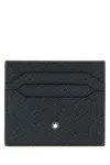 Montblanc Melange Blue Leather Card Holder In Blue
