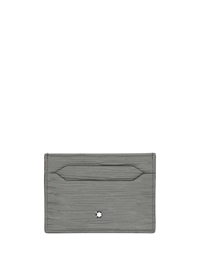 Montblanc 4810 Leather Card Holder 5cc In Gray