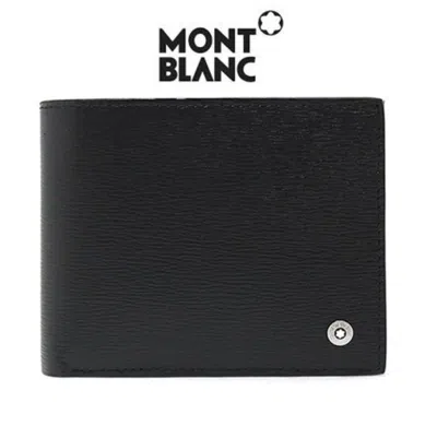 Pre-owned Montblanc Westside Horizontal 6cc Leather Money Clip 114687 Model In Black