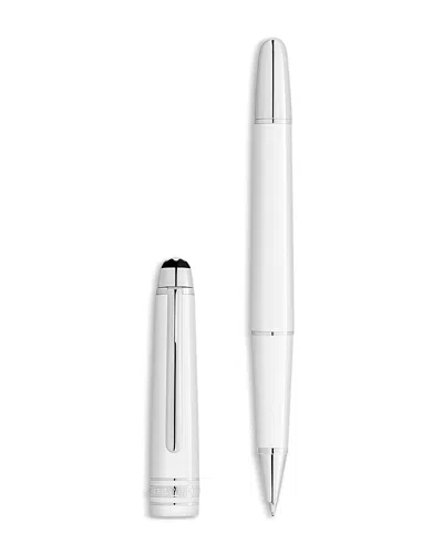 Montblanc White Resin Rolling Ball Pen In Black