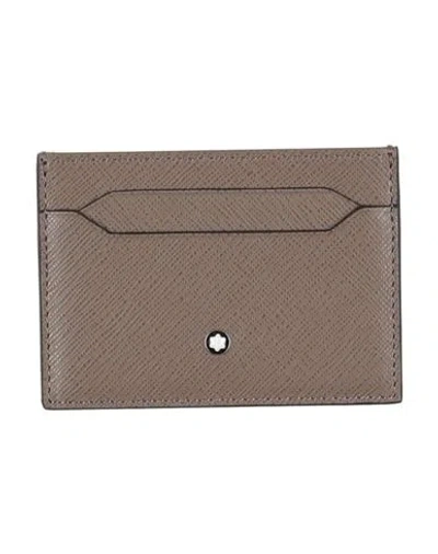 Montblanc Woman Cardholder Taupe Size - Leather In Grey