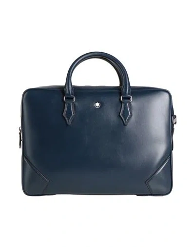Montblanc Woman Handbag Navy Size - Leather In Blue