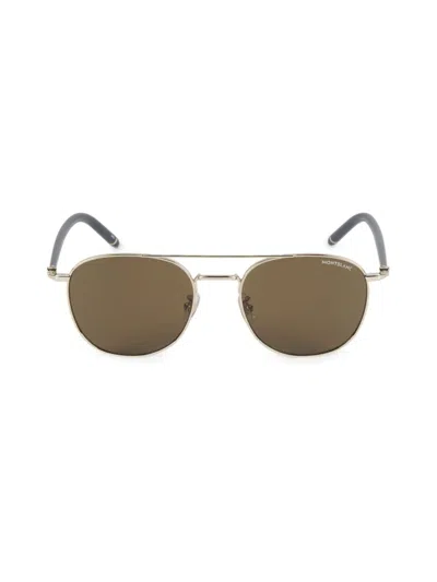 Montblanc Women's 56mm Solid Lens Round Sunglasses In Gold