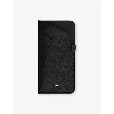Montblanc Womens Branded Leather Glasses Pouch In Black