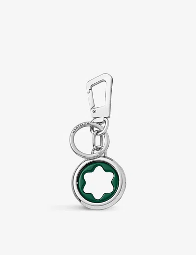 Montblanc Womens  Meisterstuck Spinning Steel Key Fob In Green / Silver Colour