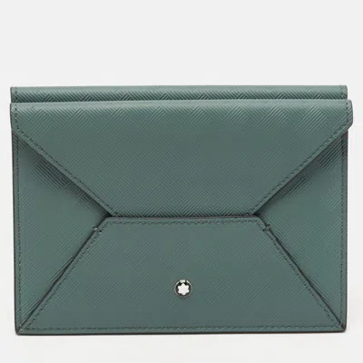 Pre-owned Montblanc X Zidane Green Textured Leather Extreme 3.0 Passport Holder