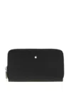 Montblanc Zip-around Leather Wallet In Black
