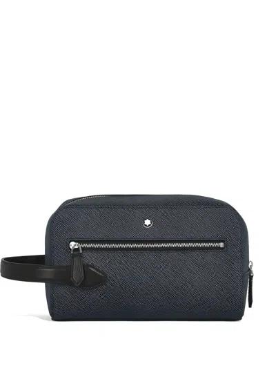 Montblanc Zipped Wash Bag In Black