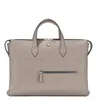 Montblanc Zipper Leather Briefcase In Grey