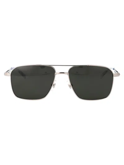 Montblanc Mb0278s Sunglasses In 001 Silver Silver Grey