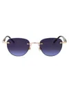 Montblanc Round Sunglasses Mb0412 S 006 In Blue