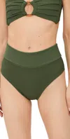 Montce Ac High Rise Bikini Bottoms Olive Micro Scrunch In Olive Micro Scrunch