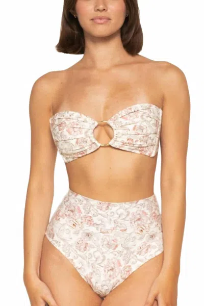 Montce Added Coverage High Rise Bikini Bottom In Venecia Floral In White